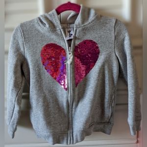Carter's long sleeve zip up hooded jacket with heart